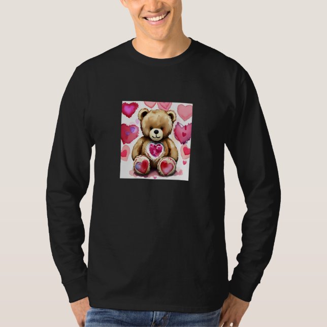Camiseta Valentine's Day Love Heart Bear Teddy Girlfriend F (Frente)