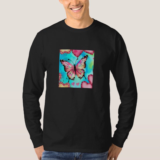 Camiseta Valentine's Day Love Heart Butterfly Girlfriend Fi (Frente)