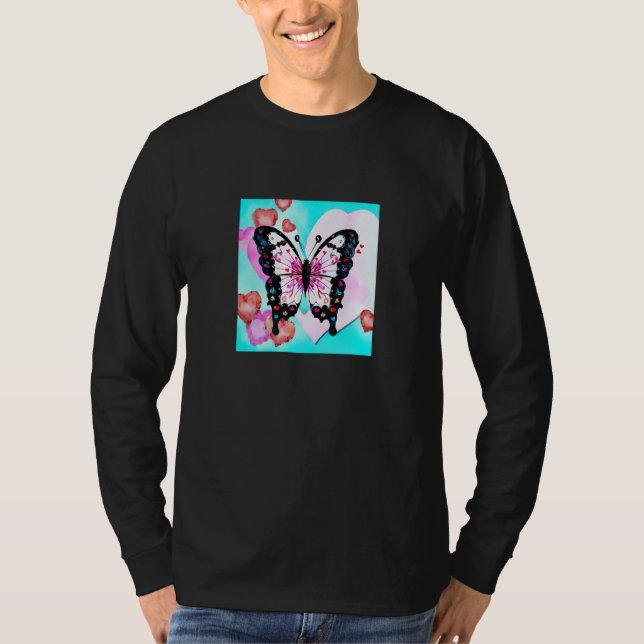 Camiseta Valentine's Day Love Heart Butterfly Girlfriend Fi (Frente)