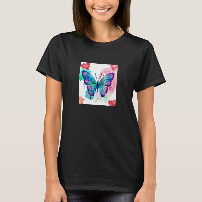 Camiseta Valentine's Day Love Heart Butterfly Girlfriend Fi (Frente)