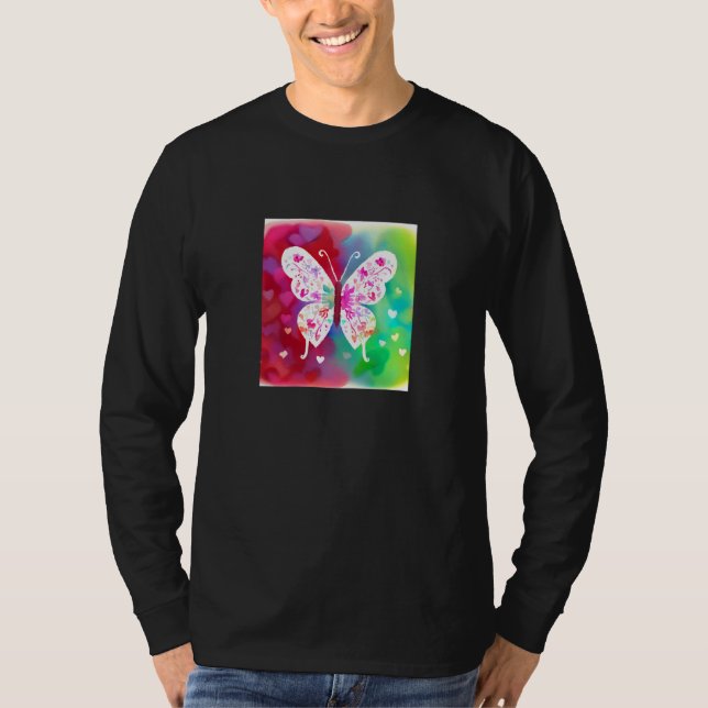 Camiseta Valentine's Day Love Heart Butterfly Girlfriend Fi (Frente)