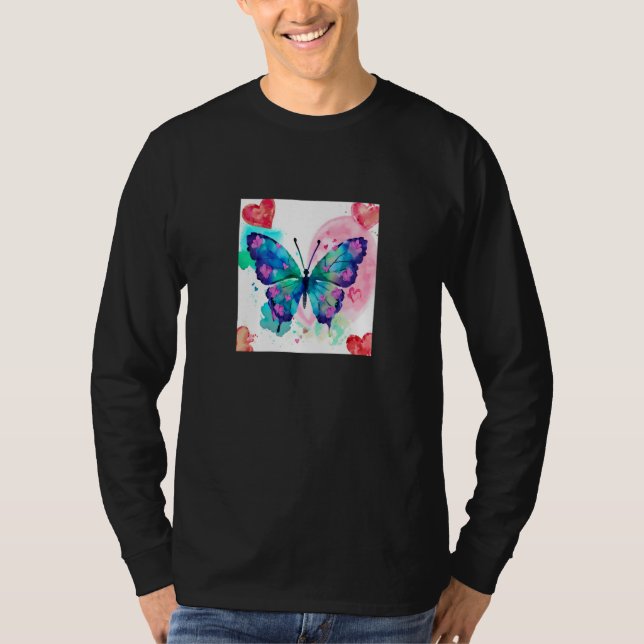Camiseta Valentine's Day Love Heart Butterfly Girlfriend Fi (Frente)