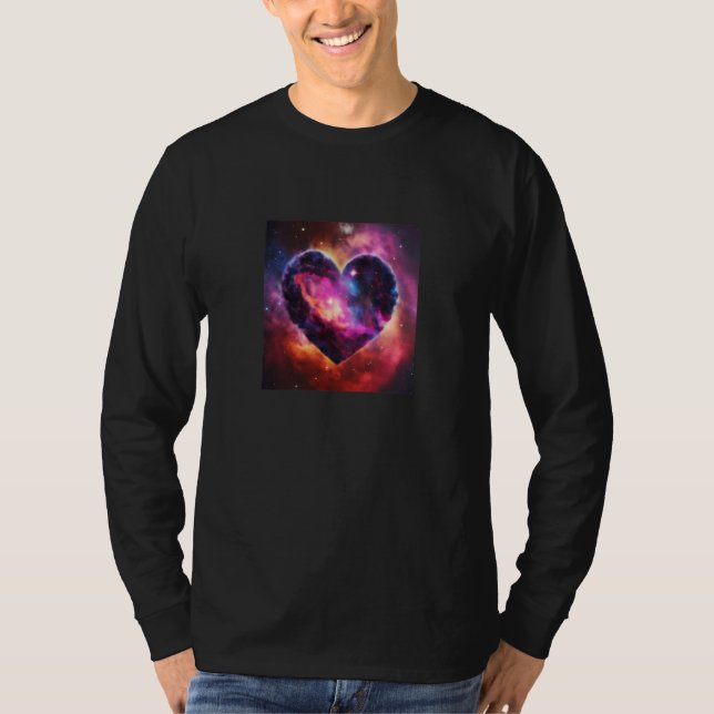 Camiseta Valentine's Day Love Heart Galaxy Girlfriend Fianc (Frente)