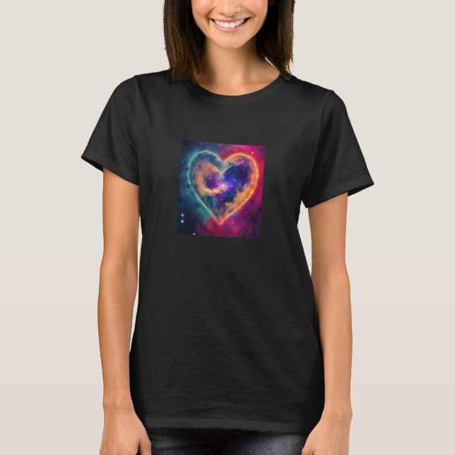 Camiseta Valentine's Day Love Heart Galaxy Girlfriend Fianc (Frente)