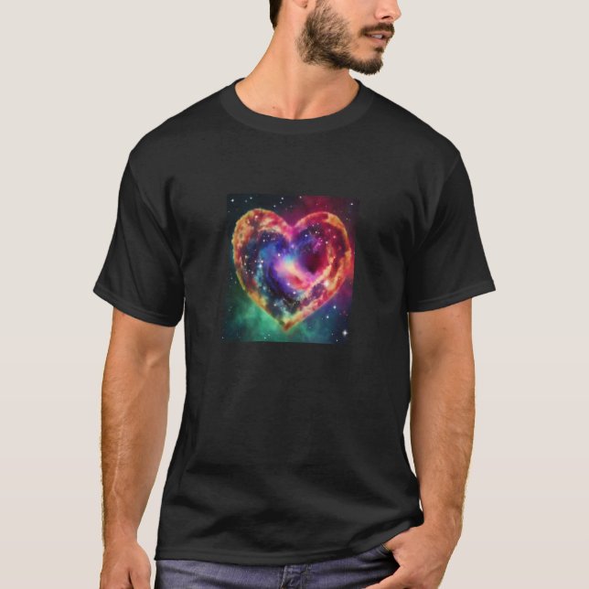 Camiseta Valentine's Day Love Heart Galaxy Girlfriend Fianc (Frente)