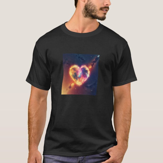 Camiseta Valentine's Day Love Heart Galaxy Girlfriend Fianc (Frente)