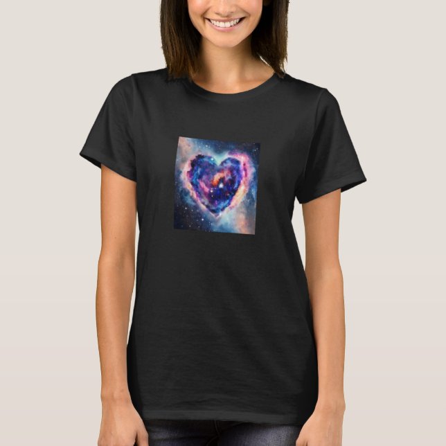 Camiseta Valentine's Day Love Heart Galaxy Girlfriend Fianc (Frente)