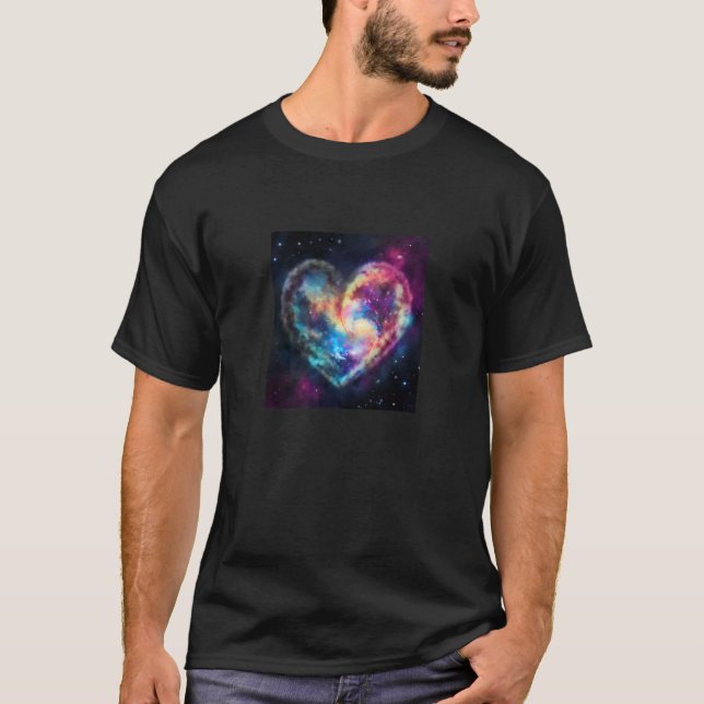 Camiseta Valentine's Day Love Heart Galaxy Girlfriend Fianc (Frente)