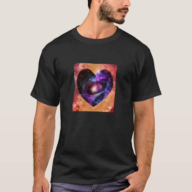 Camiseta Valentine's Day Love Heart Galaxy Girlfriend Fianc (Frente)