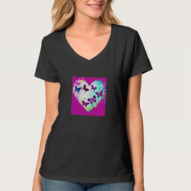Camiseta Valentine's Day Love Heart Girlfriend Fiancée Wife (Frente)