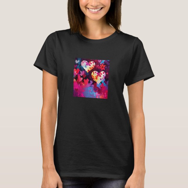 Camiseta Valentine's Day Love Heart Girlfriend Fiancée Wife (Frente)