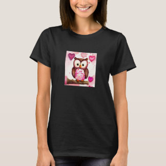Camiseta Valentine's Day Love Heart Owl Teddy Girlfriend Fi
