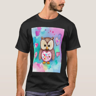 Camiseta Valentine's Day Love Heart Owl Teddy Girlfriend Fi