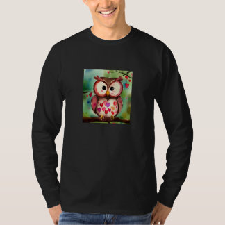 Camiseta Valentine's Day Love Heart Owl Teddy Girlfriend Fi