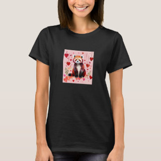 Camiseta Valentine's Day Love Heart Red Panda Girlfriend Fi