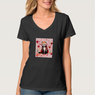 Camiseta Valentine's Day Love Heart Red Panda Girlfriend Fi