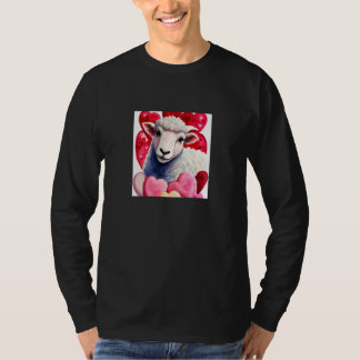 Camiseta Valentine's Day Love Heart Sheep Girlfriend Fiancé