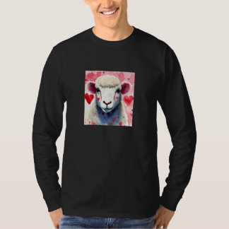 Camiseta Valentine's Day Love Heart Sheep Girlfriend Fiancé