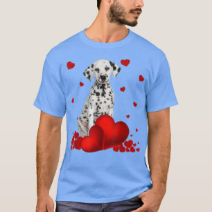 Camiseta Valentines Day Love Hearts Dalmatian Dog Puppy Lov