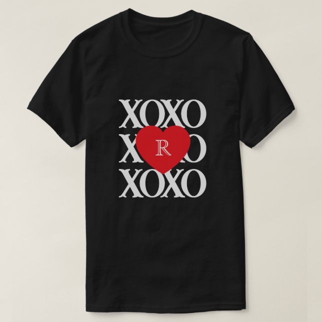 Camiseta Valentine's day love xoxo initial (Frente do Design)