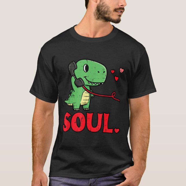 Camiseta Valentines Day Matching Soulmates Soul Dino Trex C (Frente)