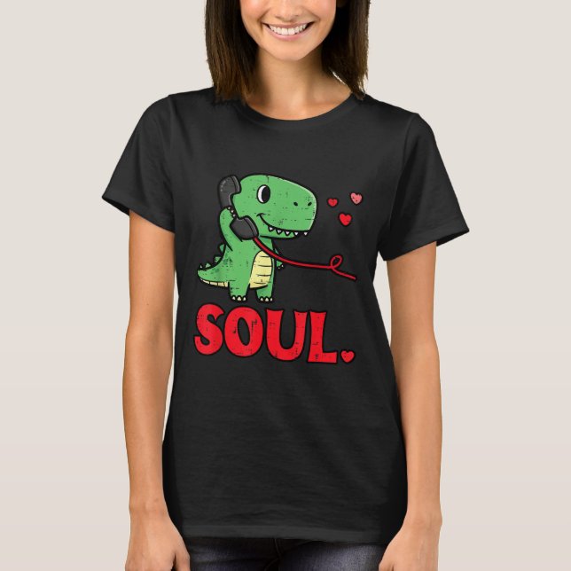 Camiseta Valentines Day Matching Soulmates Soul Dino Trex C (Frente)
