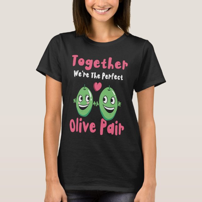 Camiseta Valentine's Day Olive Couples Dating Romance Valen (Frente)