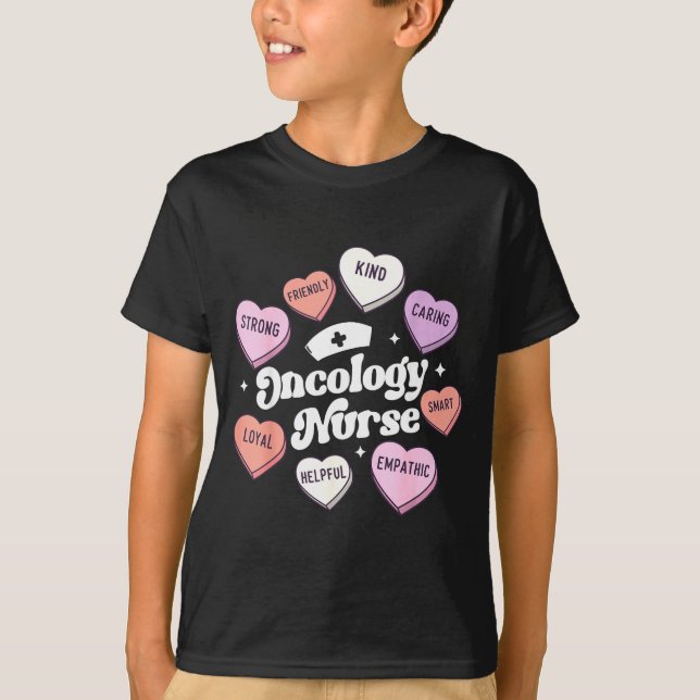 Camiseta Valentines Day Oncology Nurse Cancer Suprt Groovy  (Frente)