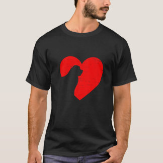 Camiseta Valentines Day Retro Hearts Newfoundland Dog Puppy