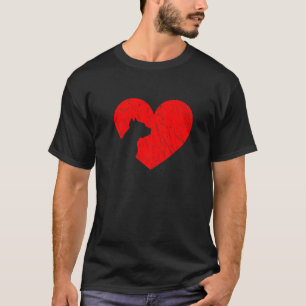 Camiseta Valentines Day Retro Hearts Pitbull Dog Puppy Love
