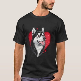 Camiseta Valentine's Day Siberian Husky Vector