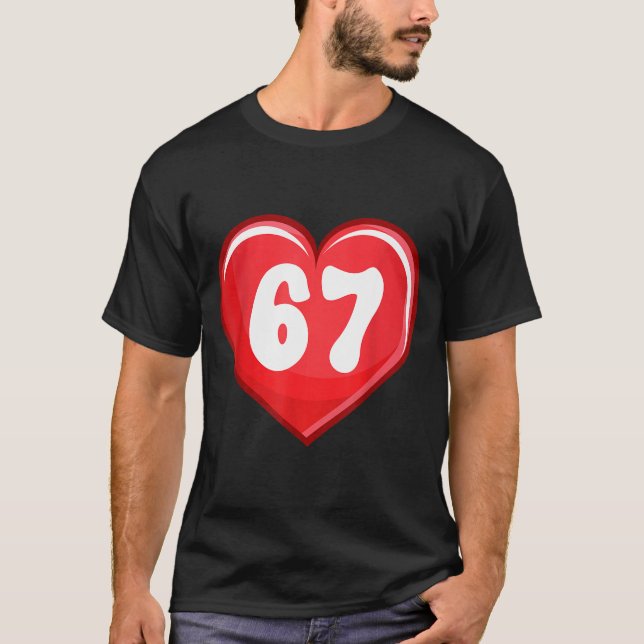 Camiseta Valentine's Day Six Seven Hearts 6 7 Meme Gen Alph (Frente)