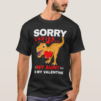Camiseta Valentines Day Son Dino My Aunt Is My Valentine To