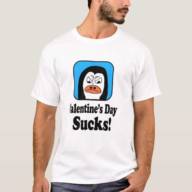 Camiseta Valentine's Day Sucks Penguin (Frente)