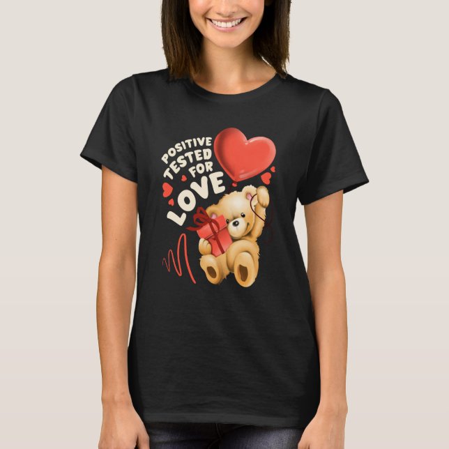 Camiseta Valentine's day teddy bear with heart balloon (Frente)