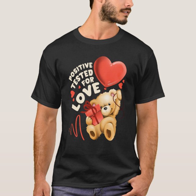 Camiseta Valentine's day teddy bear with heart balloon (Frente)