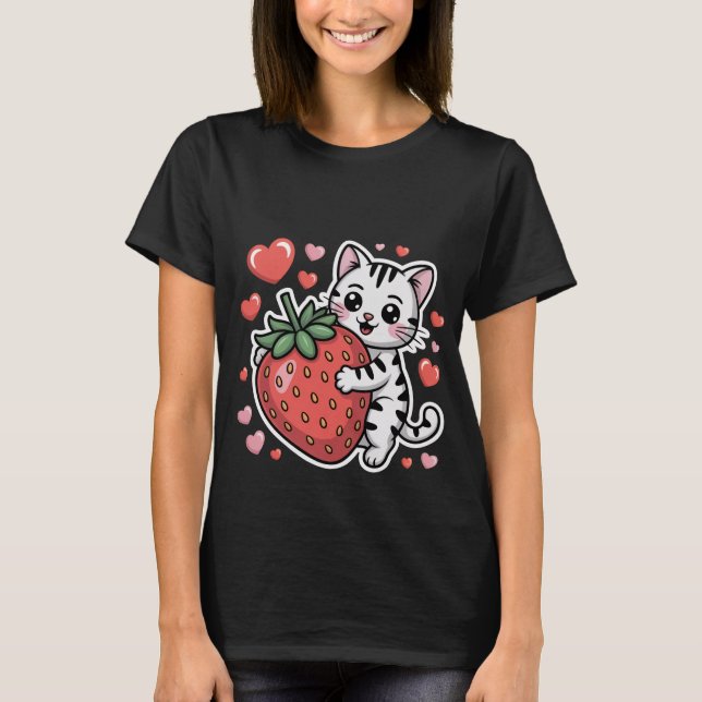 Camiseta Valentine's Day White Cat Love You Heart Art ✨🐱❤️ (Frente)