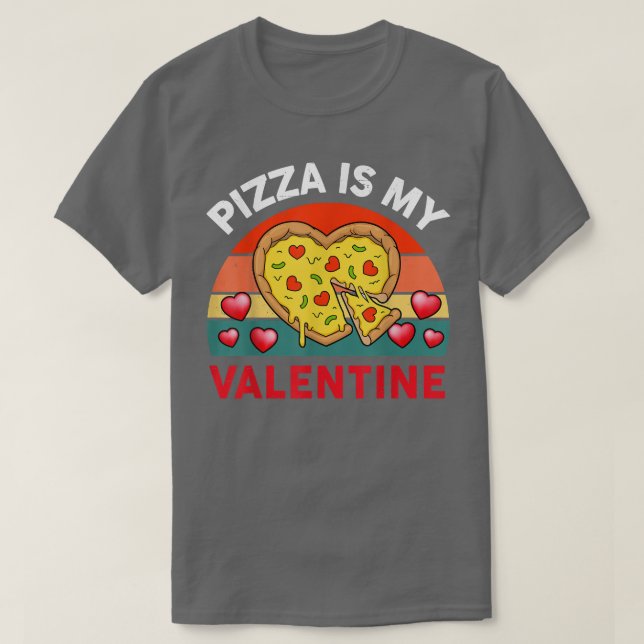 Camiseta Valentines Daytoddler Boy Heart Pizza Is My Valent (Frente do Design)