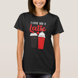 Camiseta Valentines Eu Amo Você Um Latte Casal Espresso Caf