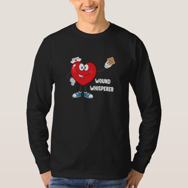 Camiseta Valentine's Heart  Hospital Worker Wound Whisperer (Frente)