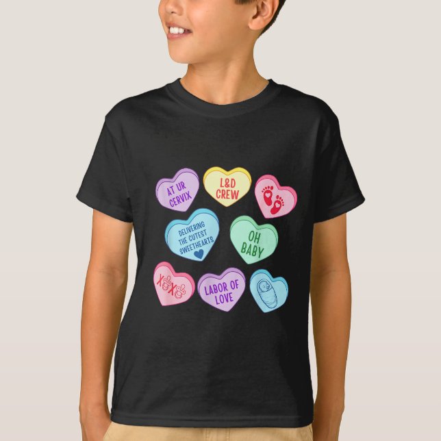 Camiseta Valentines Labor And Delivery Nurse Heart Candy La (Frente)
