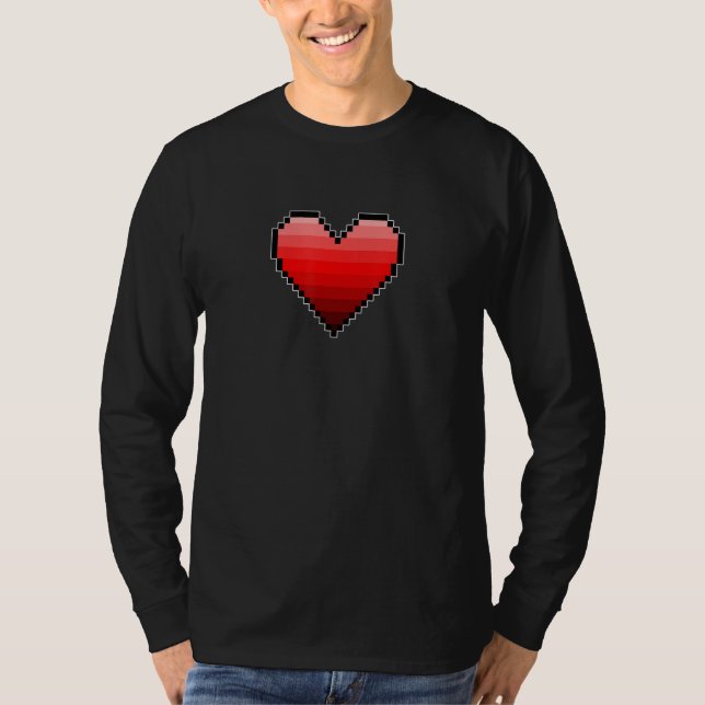 CAMISETA VALENTINE'S RETRO 8 BIT HEART 1 (Frente)