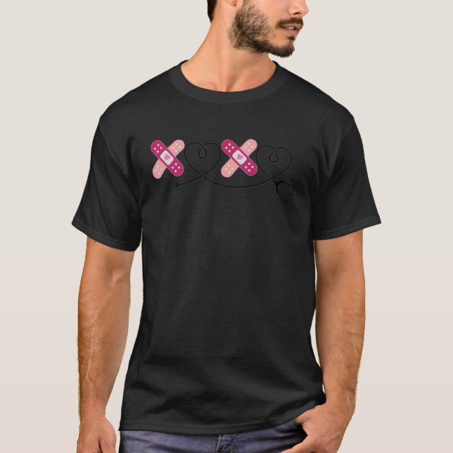 Camiseta Valentine's Xoxo Valentine's Nurse Valentine's (Frente)