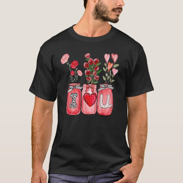 Camiseta Valentineu2019s Day I Love You Retro Flower Wildfl (Frente)