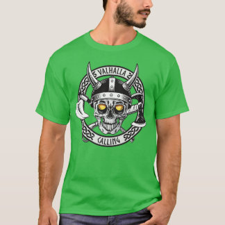 Camiseta Valhalla Chamar Crânio E Eixos