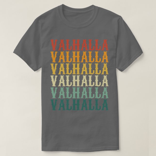 Camiseta Valhalla em retrato a cores (Frente do Design)