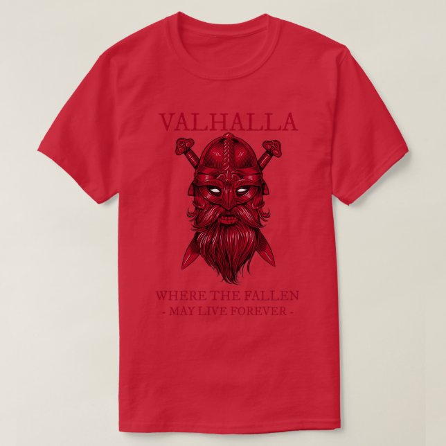 Camiseta Valhalla Viking Warrior TSirt (Frente do Design)