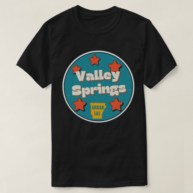 Camiseta Valley Springs, Arkansas  (Frente do Design)