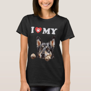 Camiseta Vallhund Sueco Eu Coração Meu Cão Engraçado
