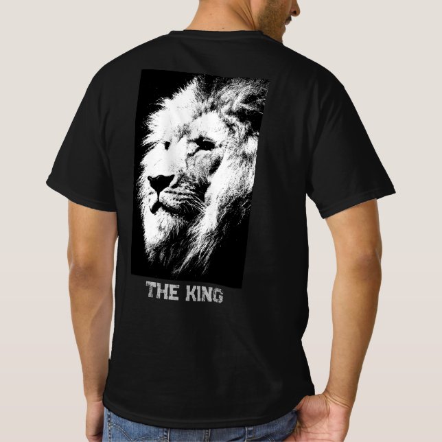 Camiseta Valor da Face do Leão Impressão moderno do animal (Verso)